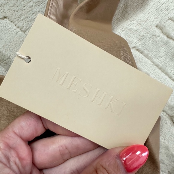 Faux leather top- MESHKI- NWT- size M - Picture 2 of 5